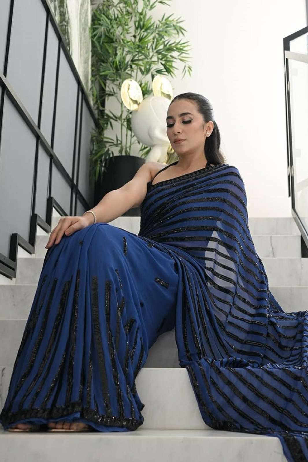 SHRI BALAJI JR 633 GEORGETTE SEQUENCE WORKED SAREE