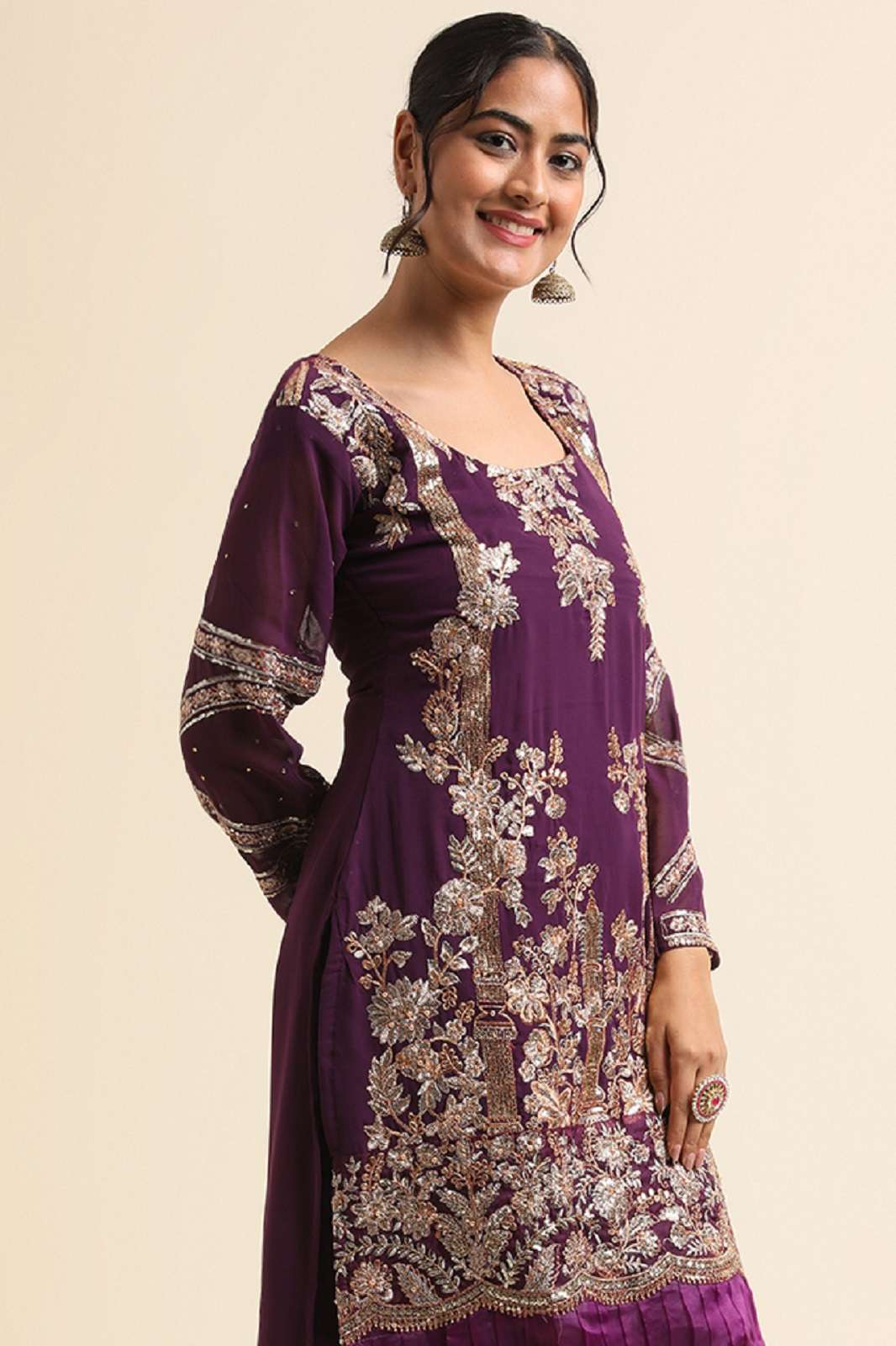 SHRI BALAJI K 5016 FAUX GEORGETTE SEQUIENS WORKED SUITS
