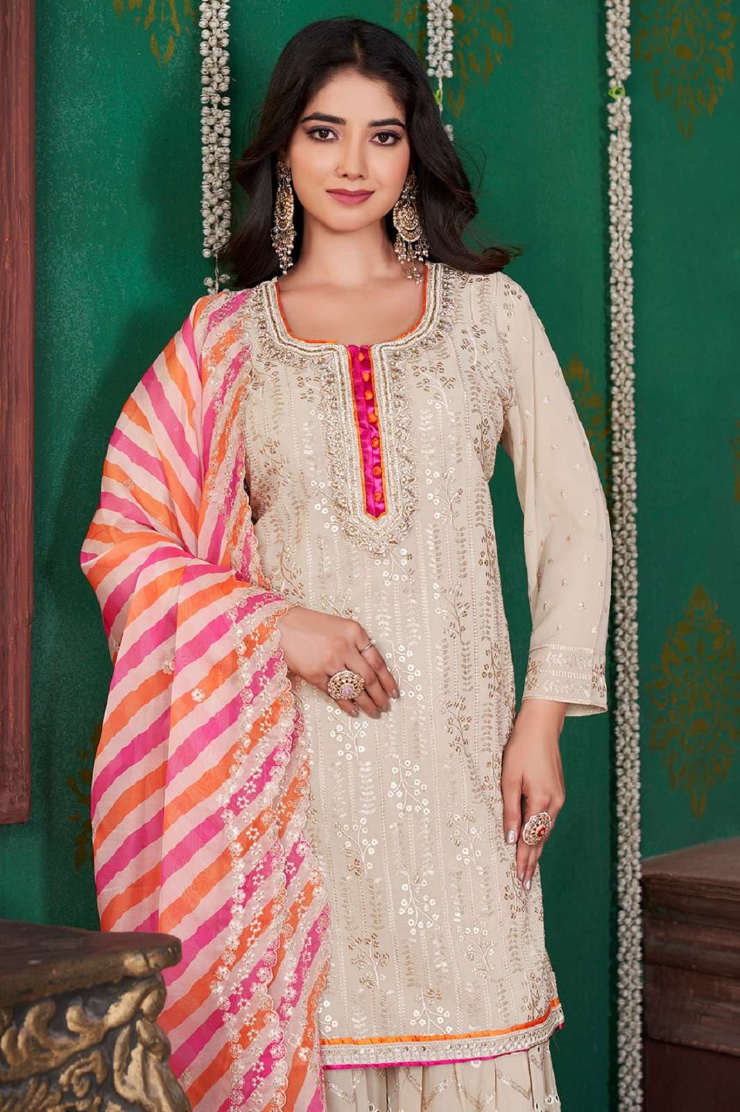 SHRI BALAJI K 9055 GEORGETTE SEQUIENS EMBROIDERED SUITS
