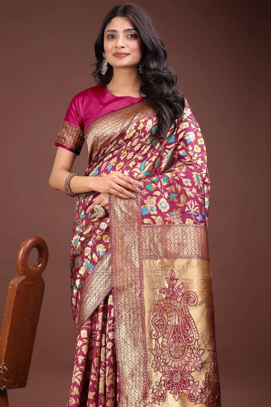 SHRI BALAJI KASHMIRI 1001 TO 1006 LICHI SILK SAREES