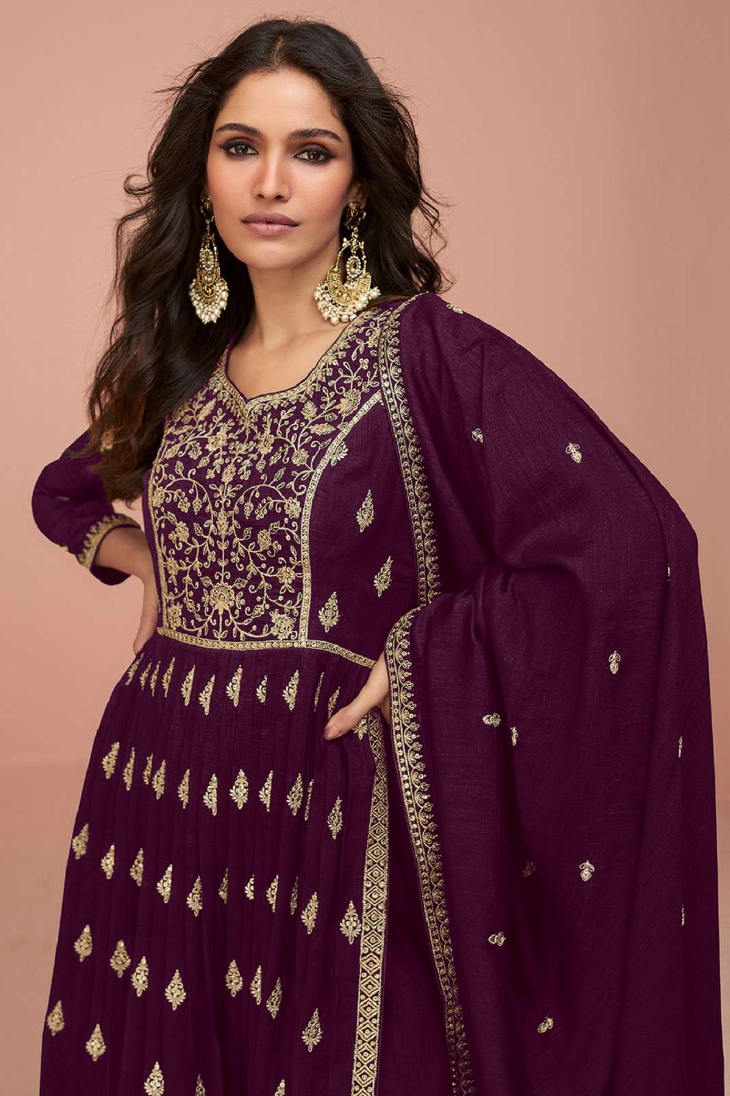 SHRI BALAJI KM 9691 A TO D VICHITRA SILK ANARKALI KURTIES