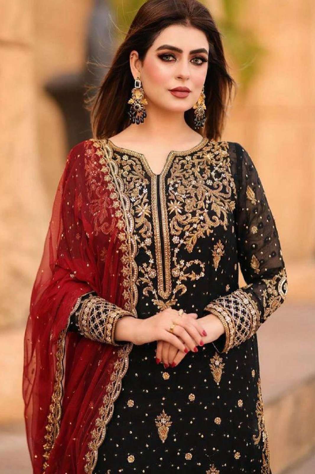SHRI BALAJI LC 1307 GEORGETTE EMBROIDERED READY TO WEAR SUITS
