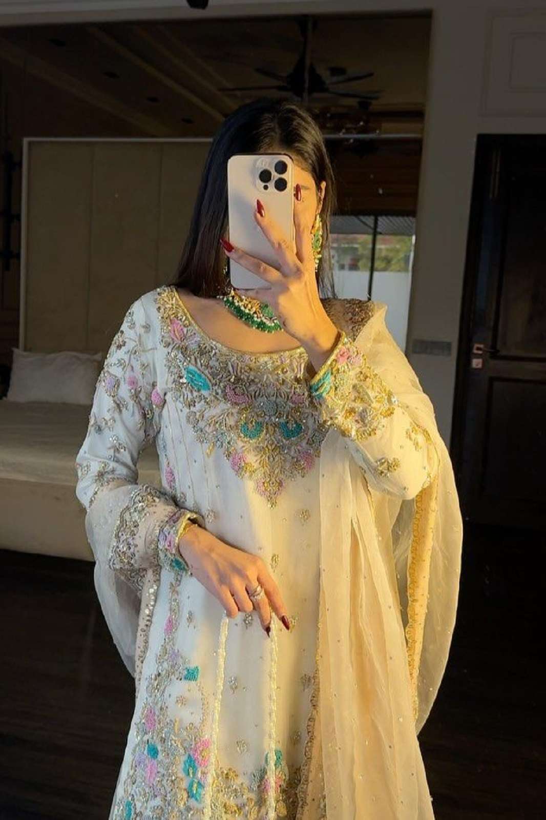 SHRI BALAJI LC 1348 GEORGETTE EMBROIDERED READY TO WEAR SUITS