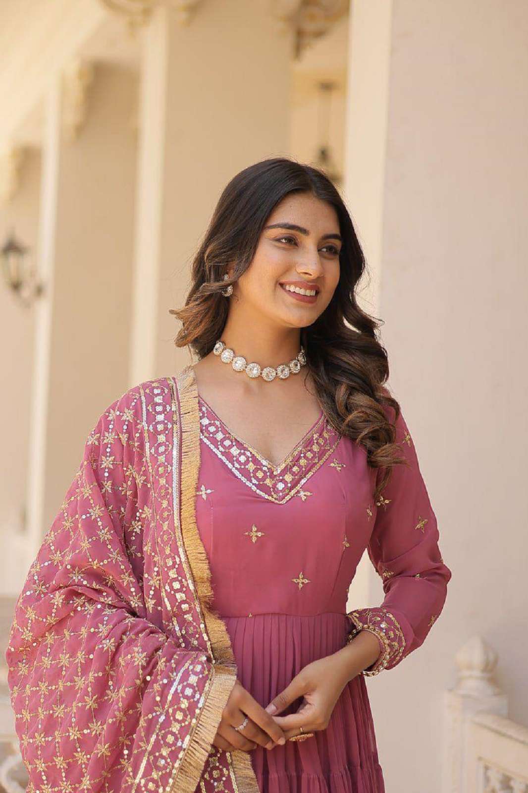 SHRI BALAJI LW 9178 GEORGETTE EMBROIDERED READY TO WEAR GOWNS