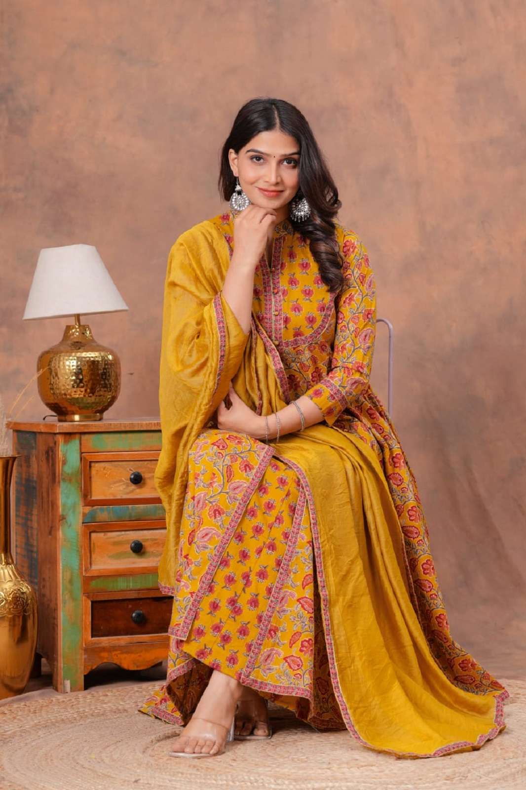 SHRI BALAJI NEW LAUNCH COTTON READY TO WEAR ANARKALI KURTIES