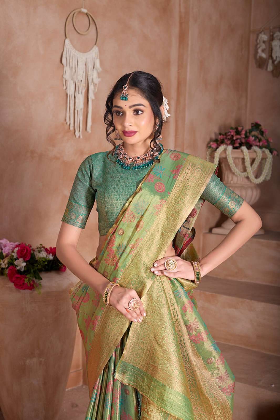SHRI BALAJI NP 9758A TO 9748F PURE TISSUE WEAVING SAREES