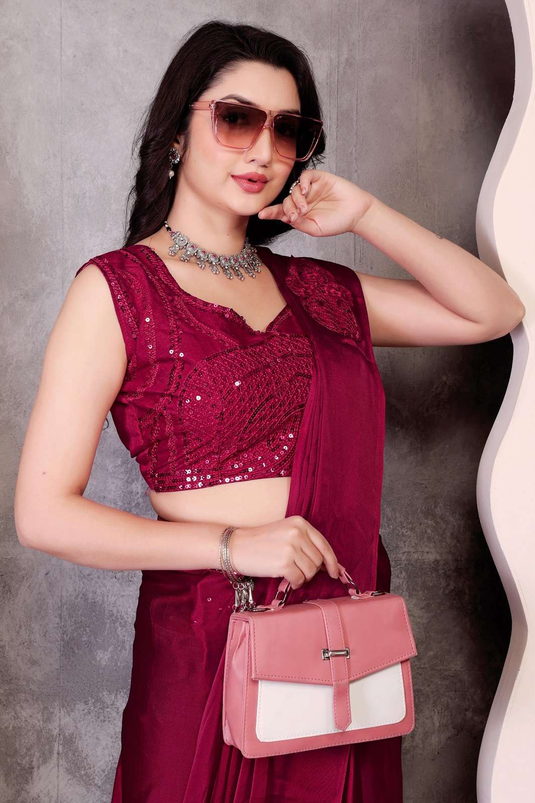 SHRI BALAJI RANGOLI SILK READY TO WEAR SEQUENCED SAREES 
