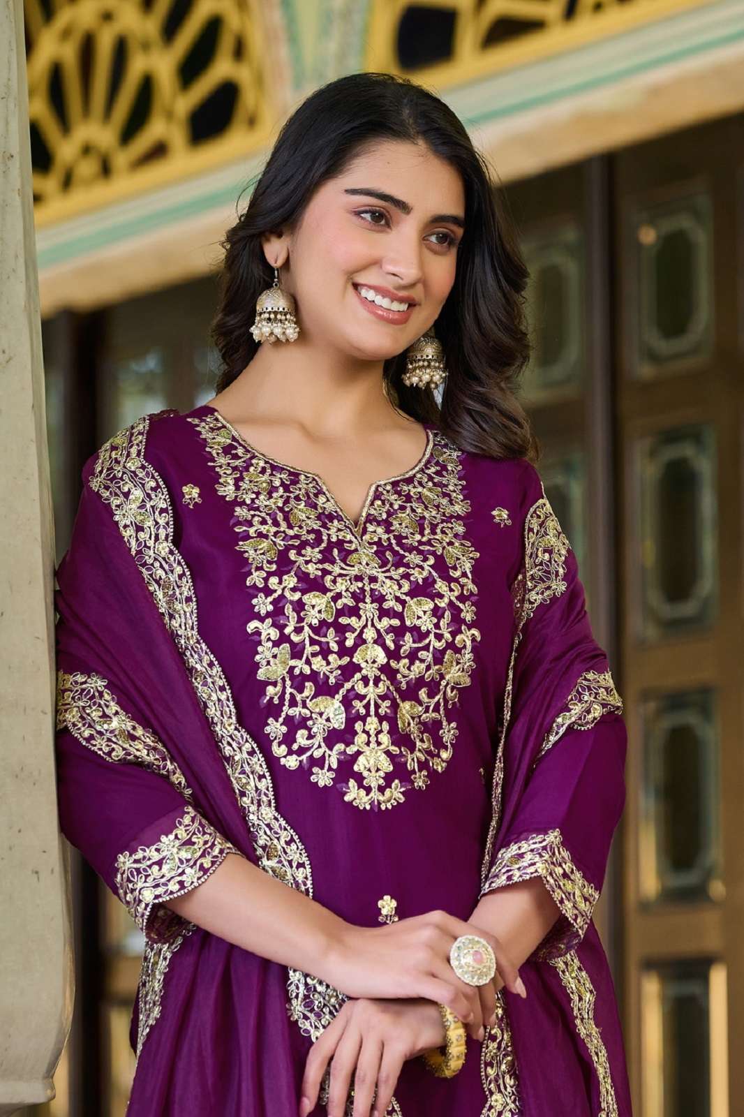 SHRI BALAJI SAJNI AV 3303P ROMAN SILK READY TO WEAR SUITS