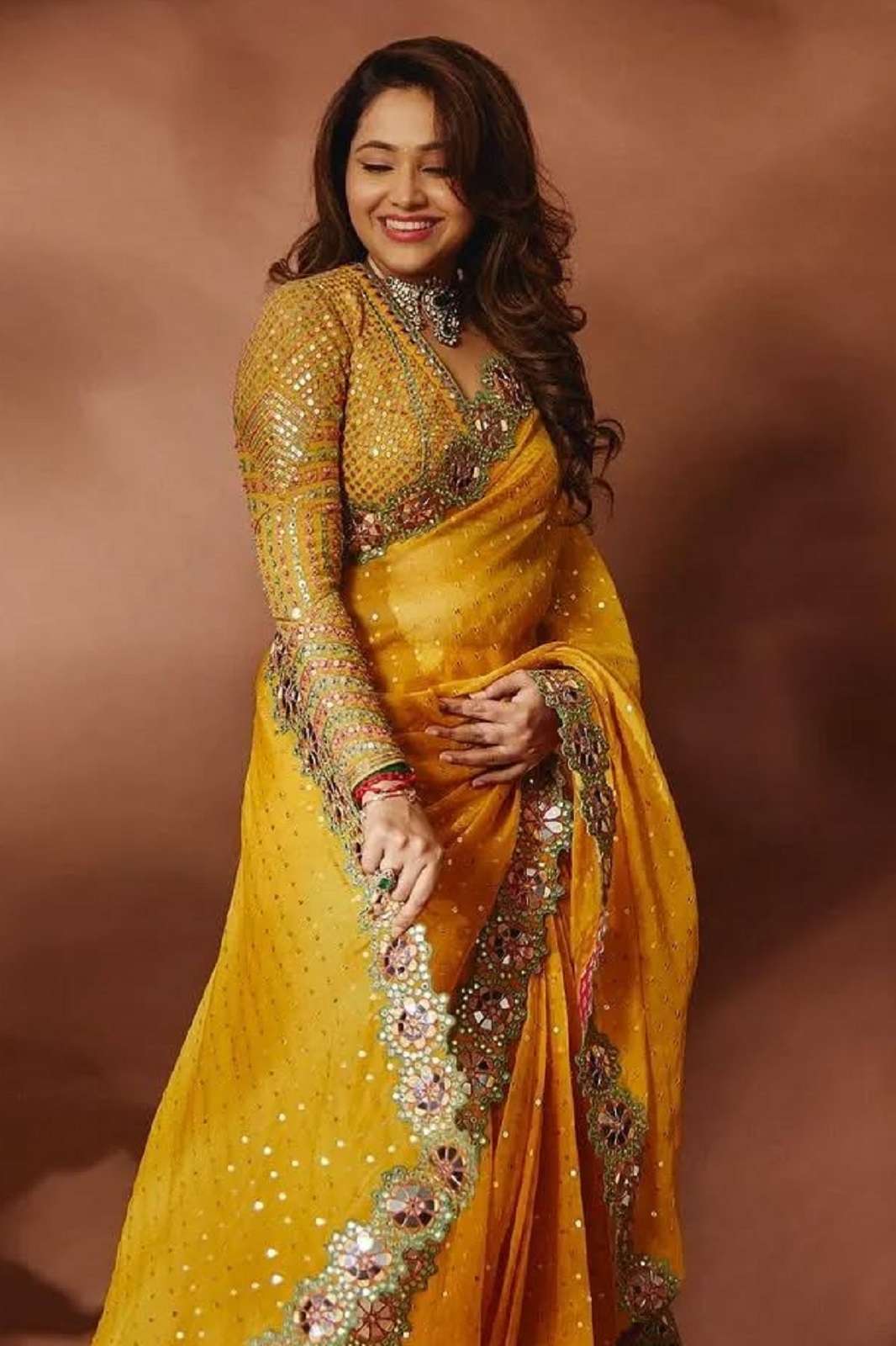 SHRI BALAJI SJ 3 PIECE DESIGNER SWAROSKI SAREES 