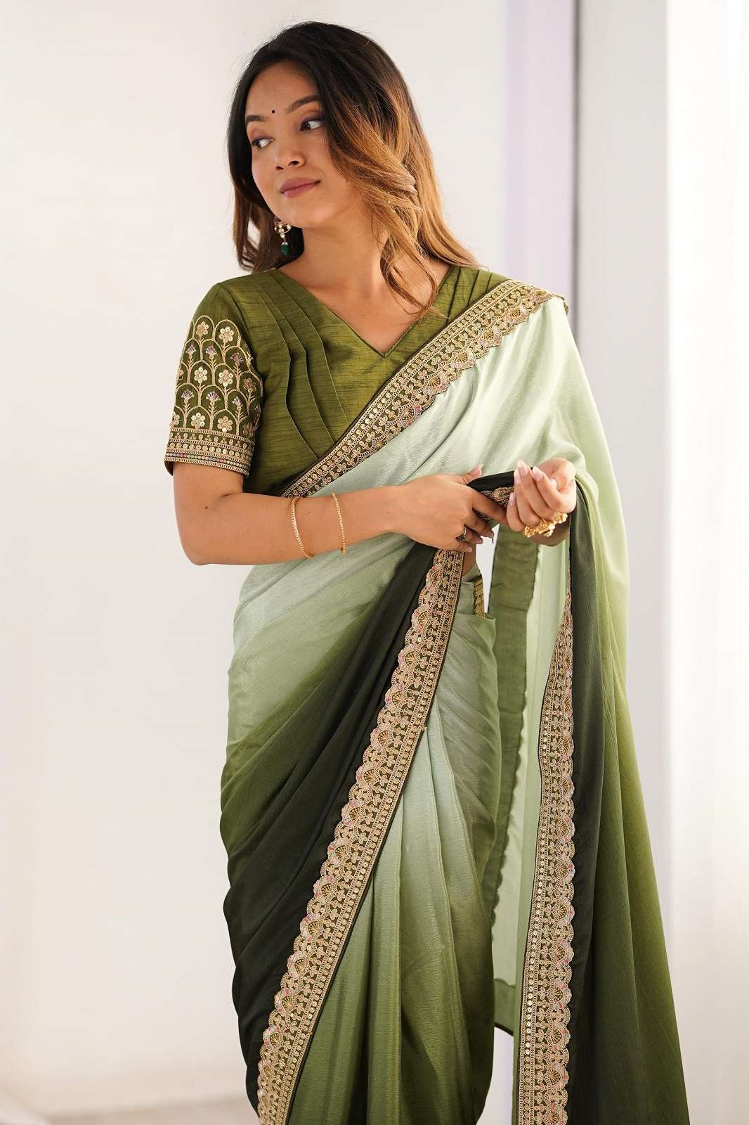 SHRI BALAJI SP 09 COLORS CHINON SILK SEQUIN SAREES