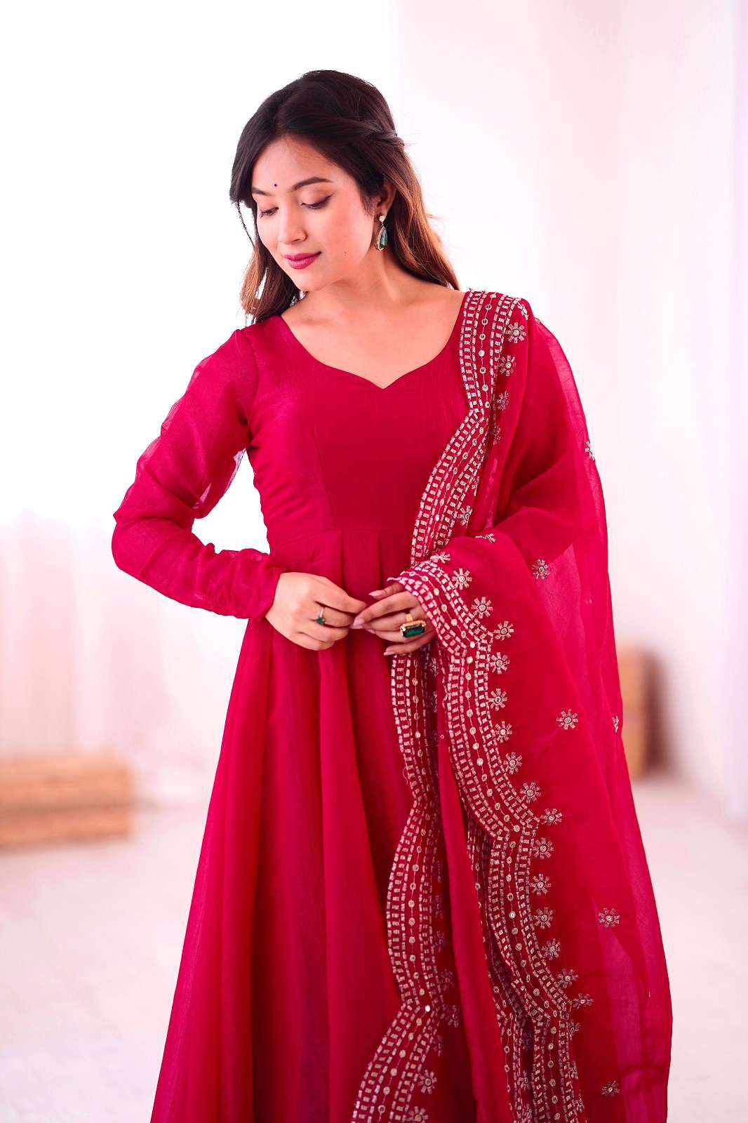 SHRI BALAJI SSR 5006 FENDY SILK READY TO WEAR PINK GOWNS