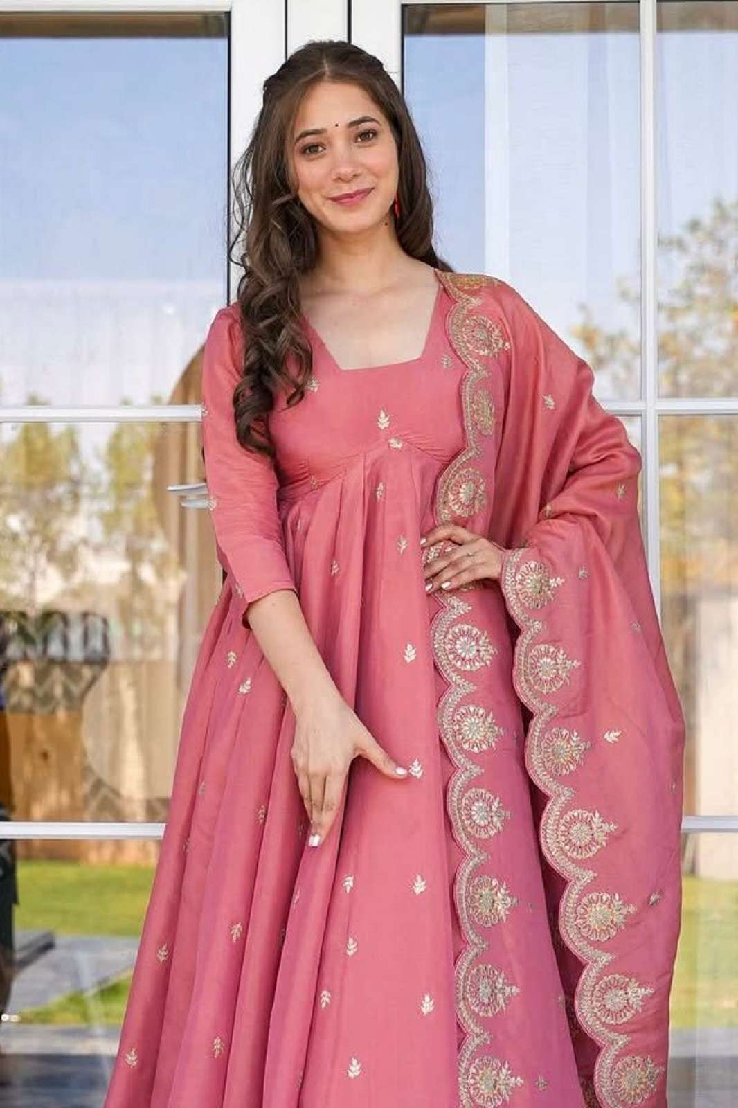 SHRI BALAJI ZF 417 GOLD CRUSH DESIGNER READY TO WEAR KURTIES