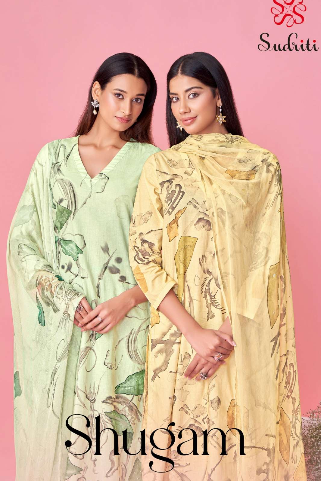 SUDRITI SHUGAM PURE COTTON LAWN DIGITAL PRINTED SUIT WITH HAND WORK