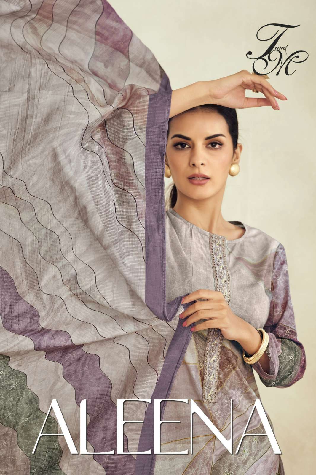 TANDM ALEENA PURE COTTON LAWN SUIT WITH HAND WORK 