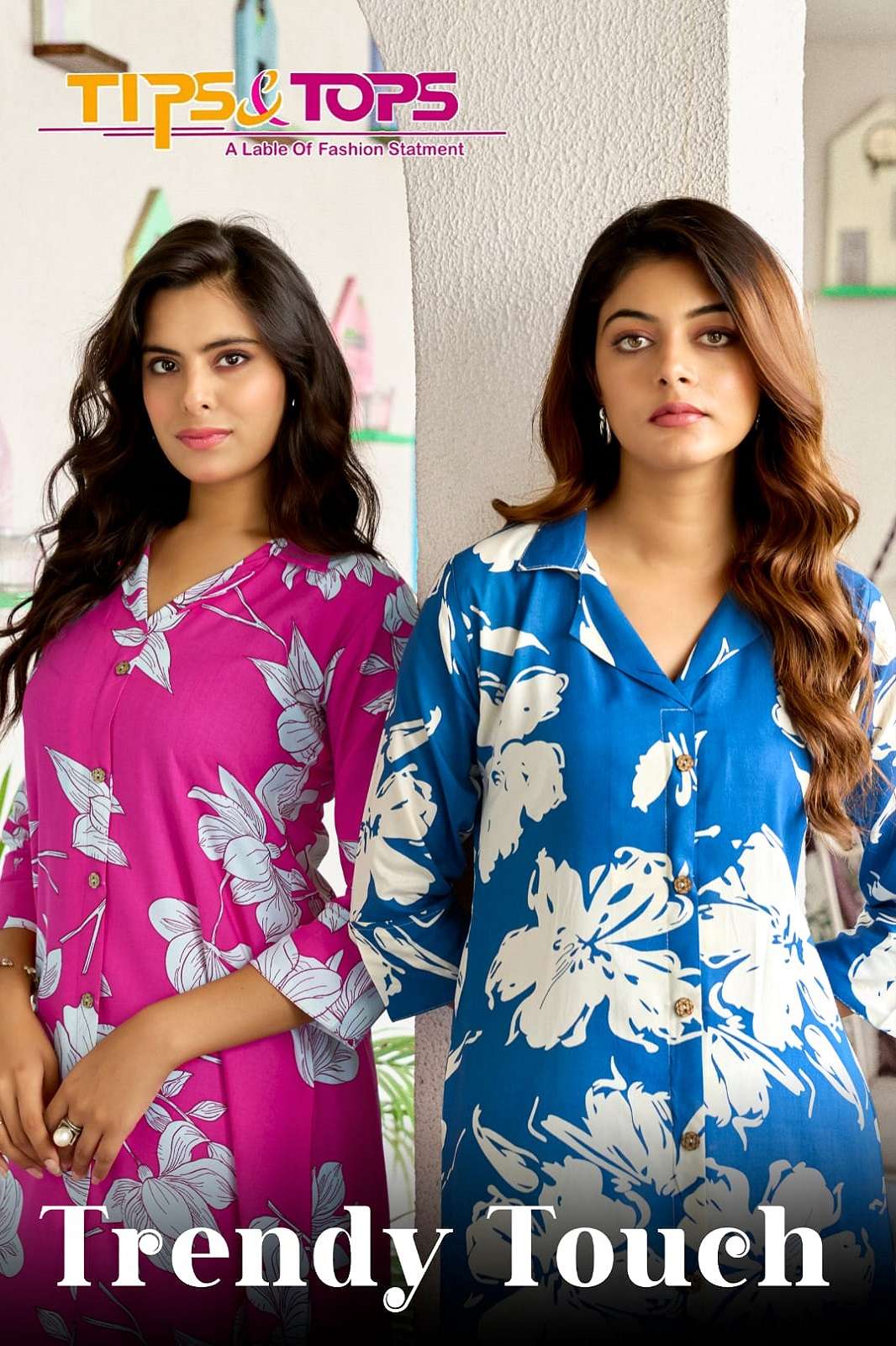 TOPS & TOPS TRENDY TOUCH RAYON PRINTED READY TO WEAR KURTIES