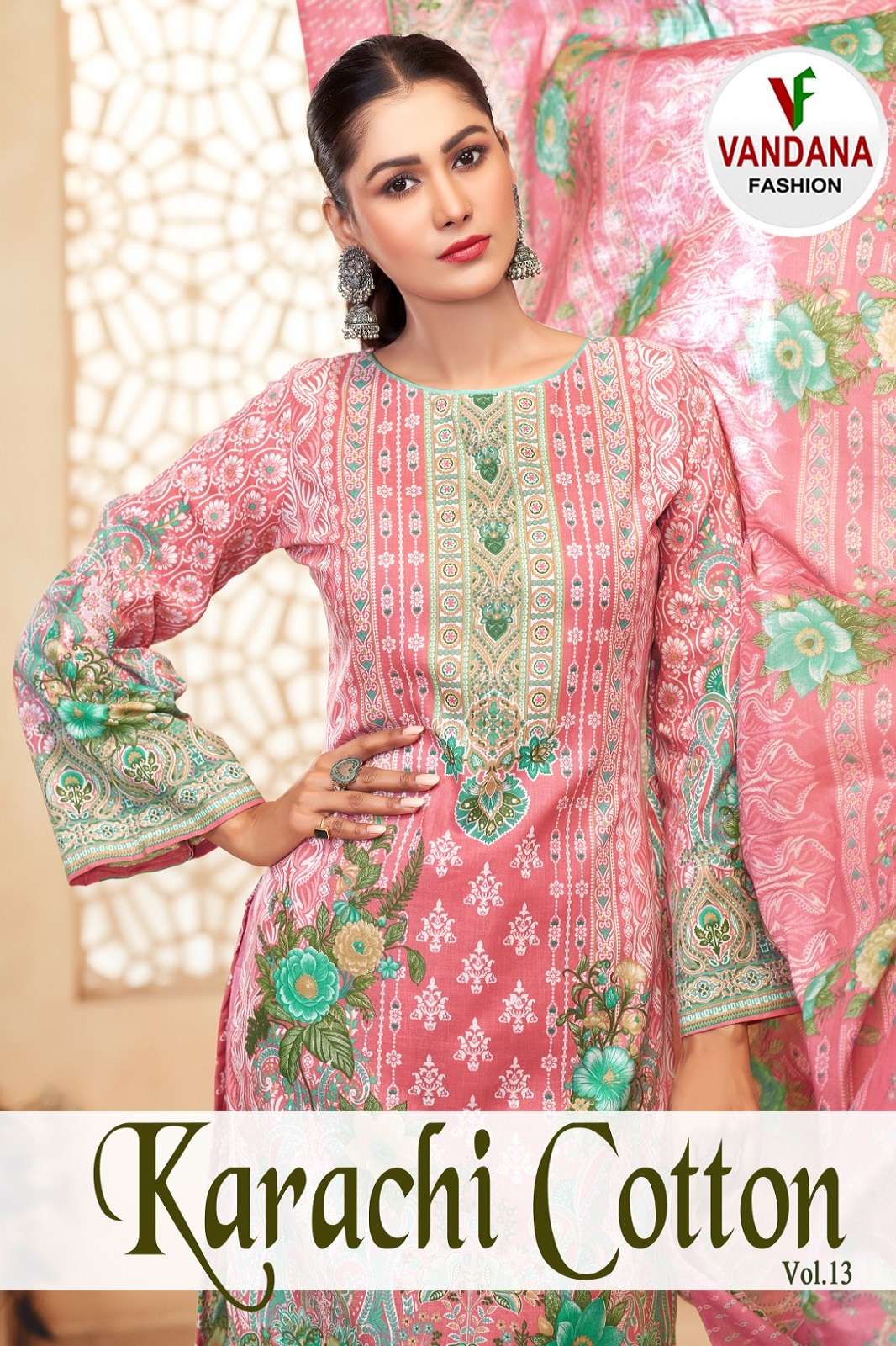 VANDANA KARACHI COTTON VOL 13 DIGITALLY PRINTED DRESS MATERIAL
