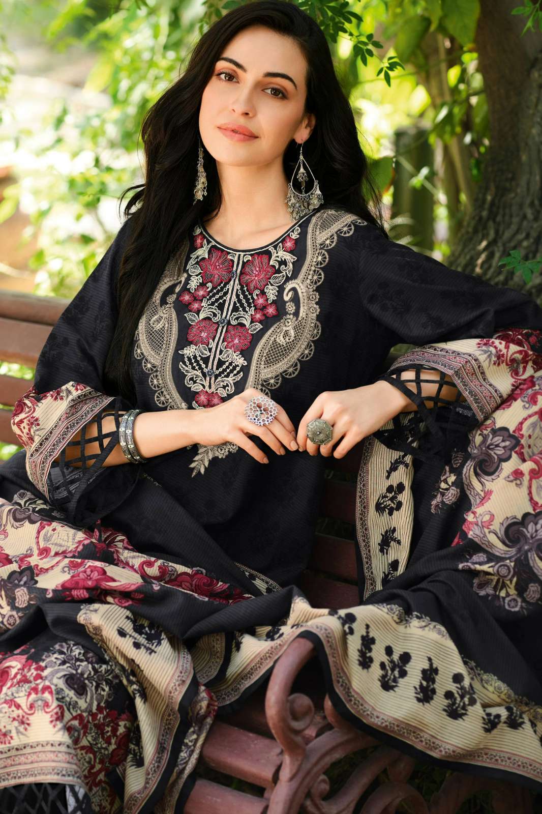 VARSHAA VAANI PREMIUM COTTON PRINTED SUIT WITH EMBROIDERY WORK 