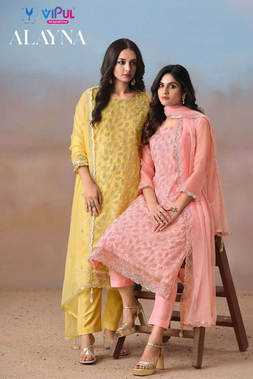 Vipul ALAYNA Chiffon Suit with Beads and Embroidery work 