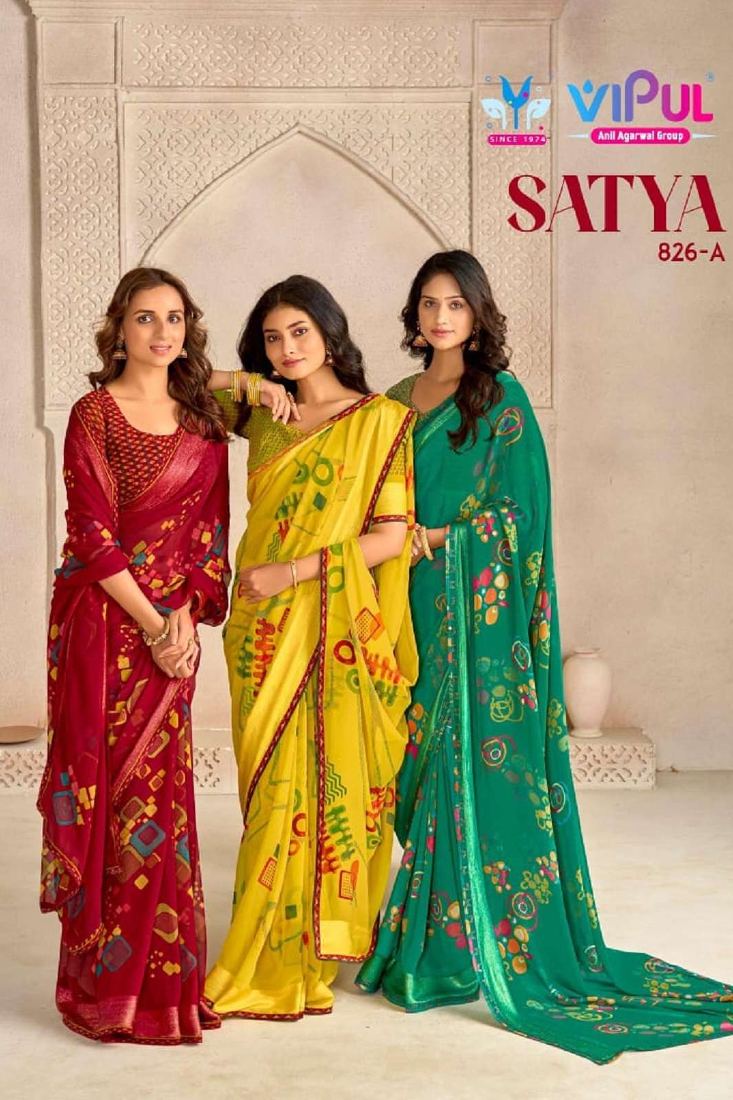 VIPUL SAREES SATYA 826 A SHIMMER PRINTED SAREE