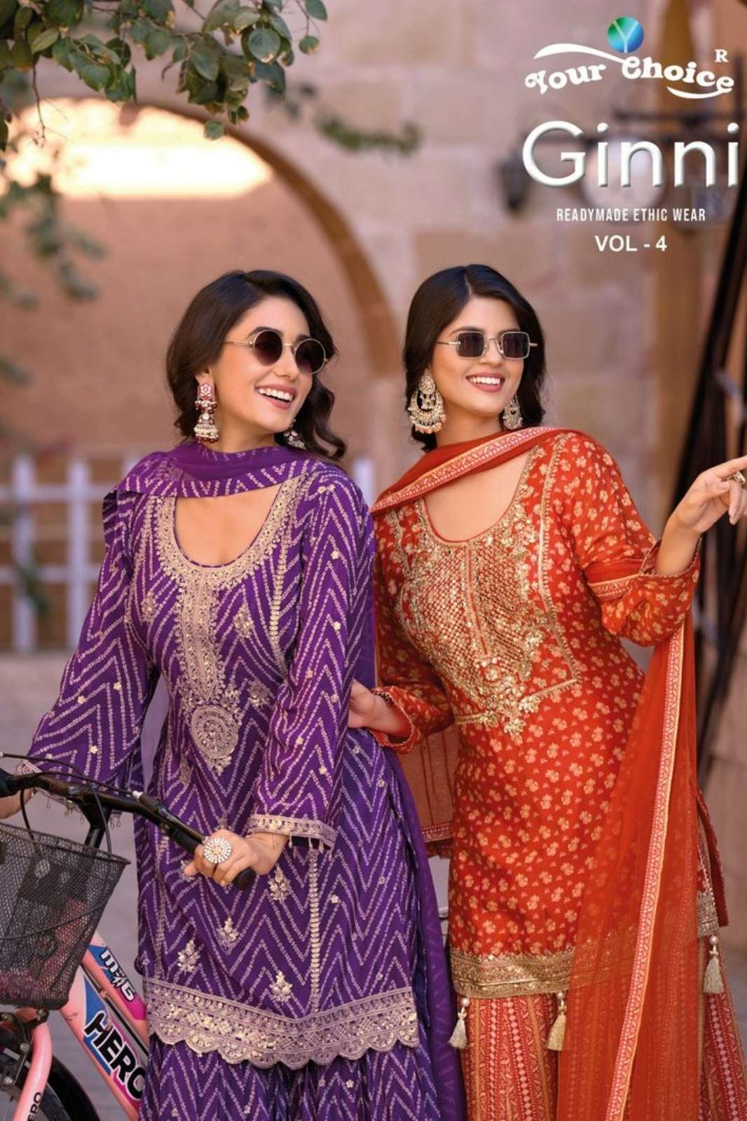 Your choice GINNI 4 Ready to Wear Chinon Embroidered Salwar Suit