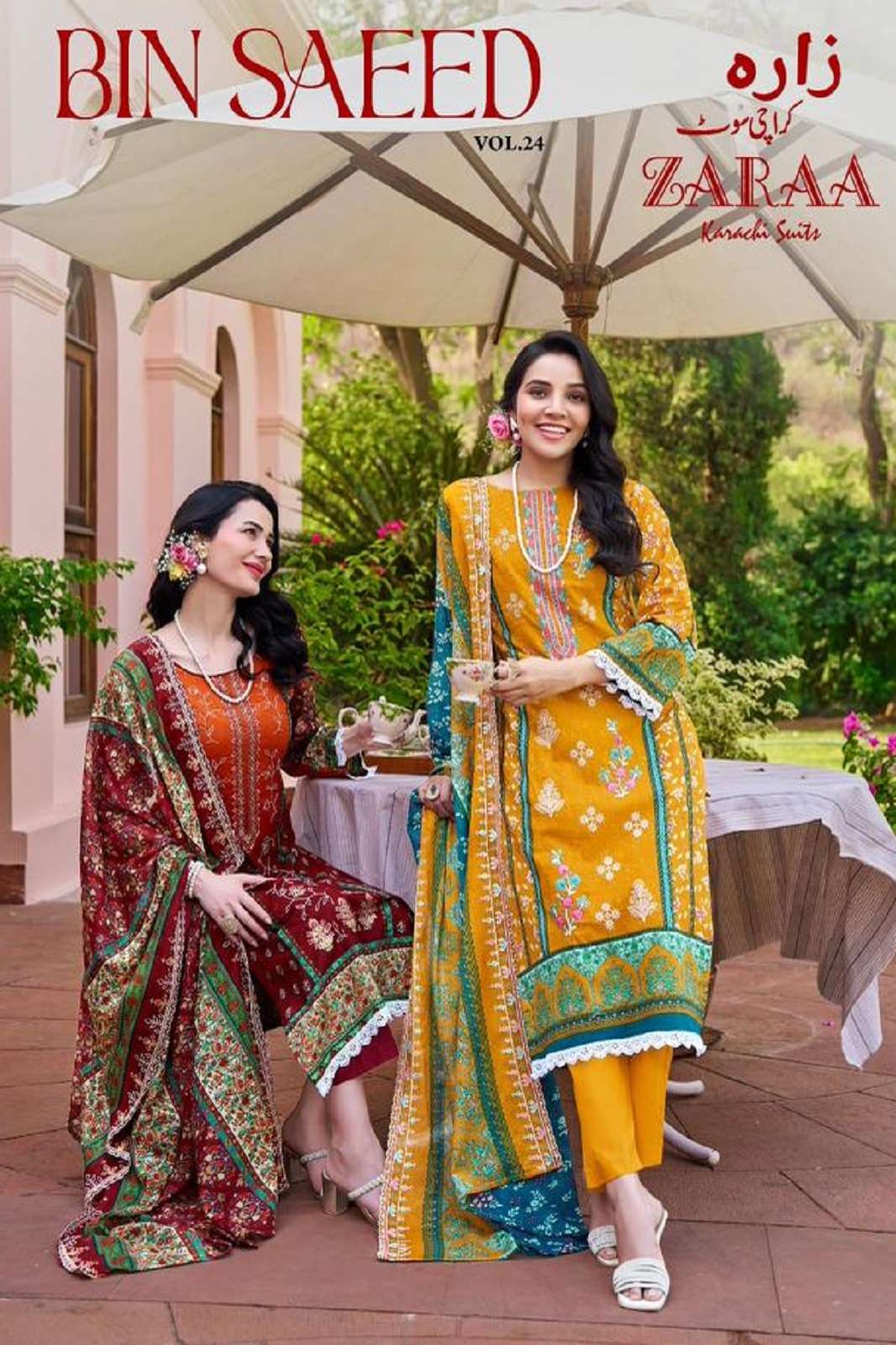 ZAARA PRINT BIN SAEED VOL 24 PURE COTTON DIGITAL PRINTED SUITS