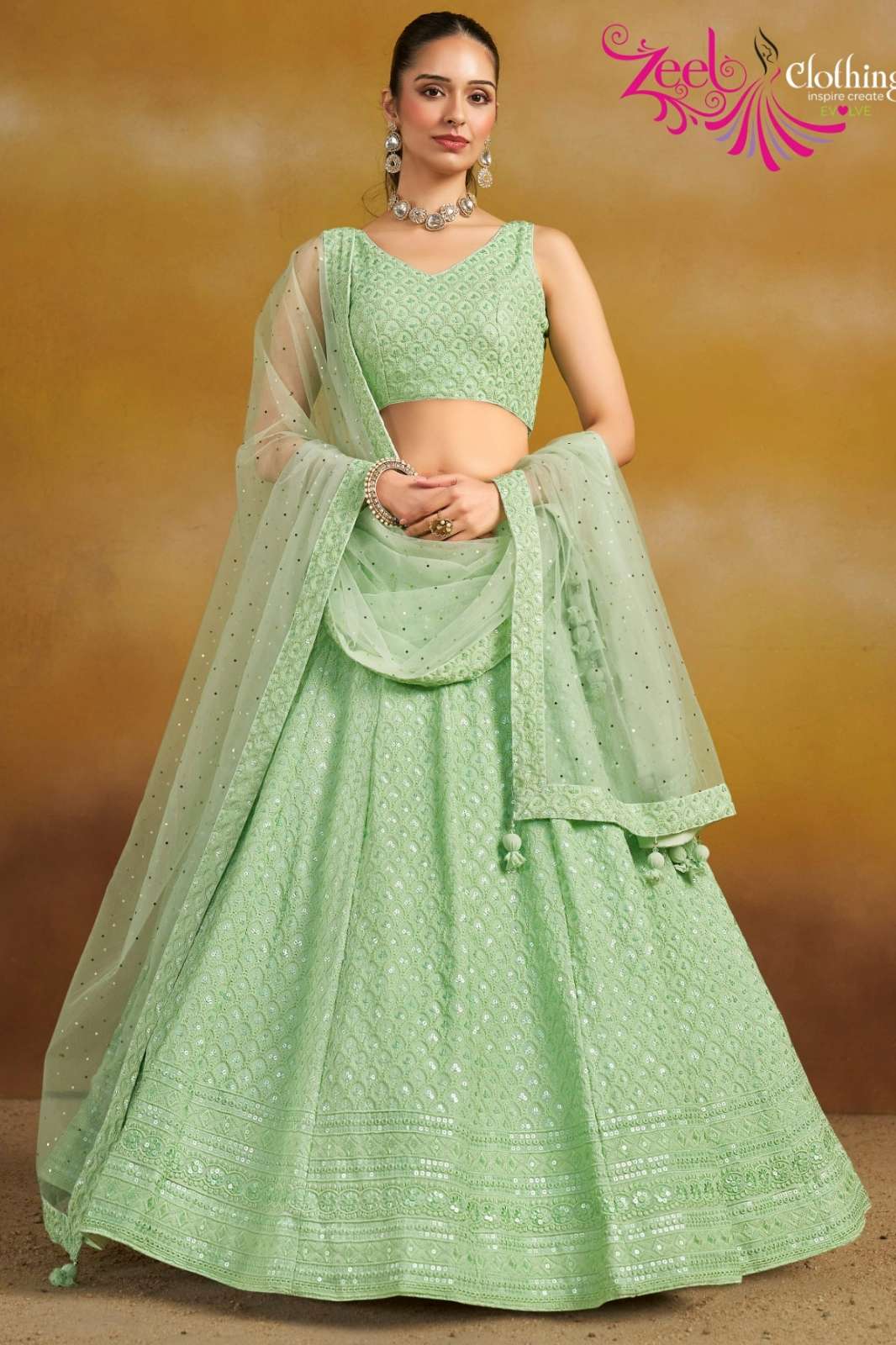 Zeel Florance Vol-2 Beautiful Party Wear Georgette Thread Embroidery Work Lehenga Choli 