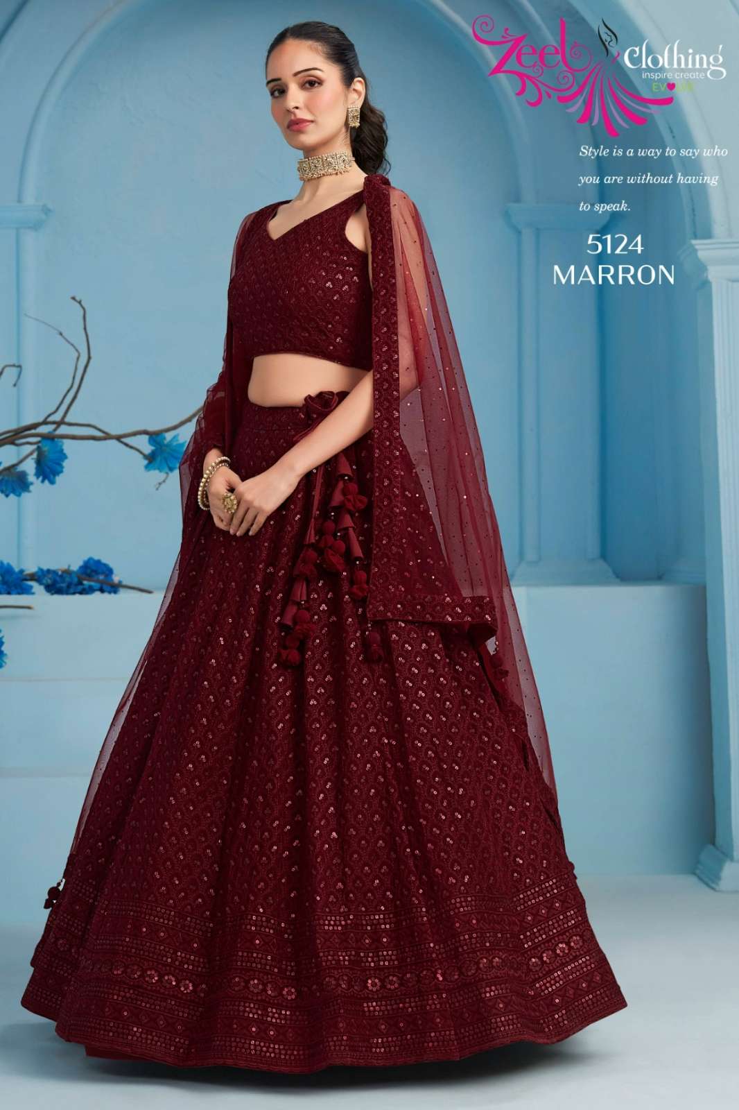 Zeel Florance Vol-3 Beautiful Party Wear Georgette Thread Embroidery Work Lehenga Choli 