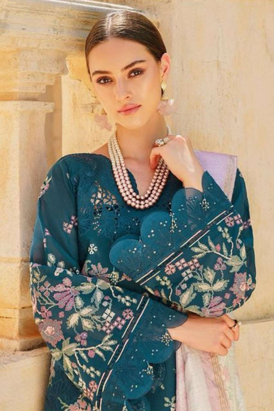 ZIAAZ DESIGNS 854 858 COTTON RAYON EMBROIDERED SUITS