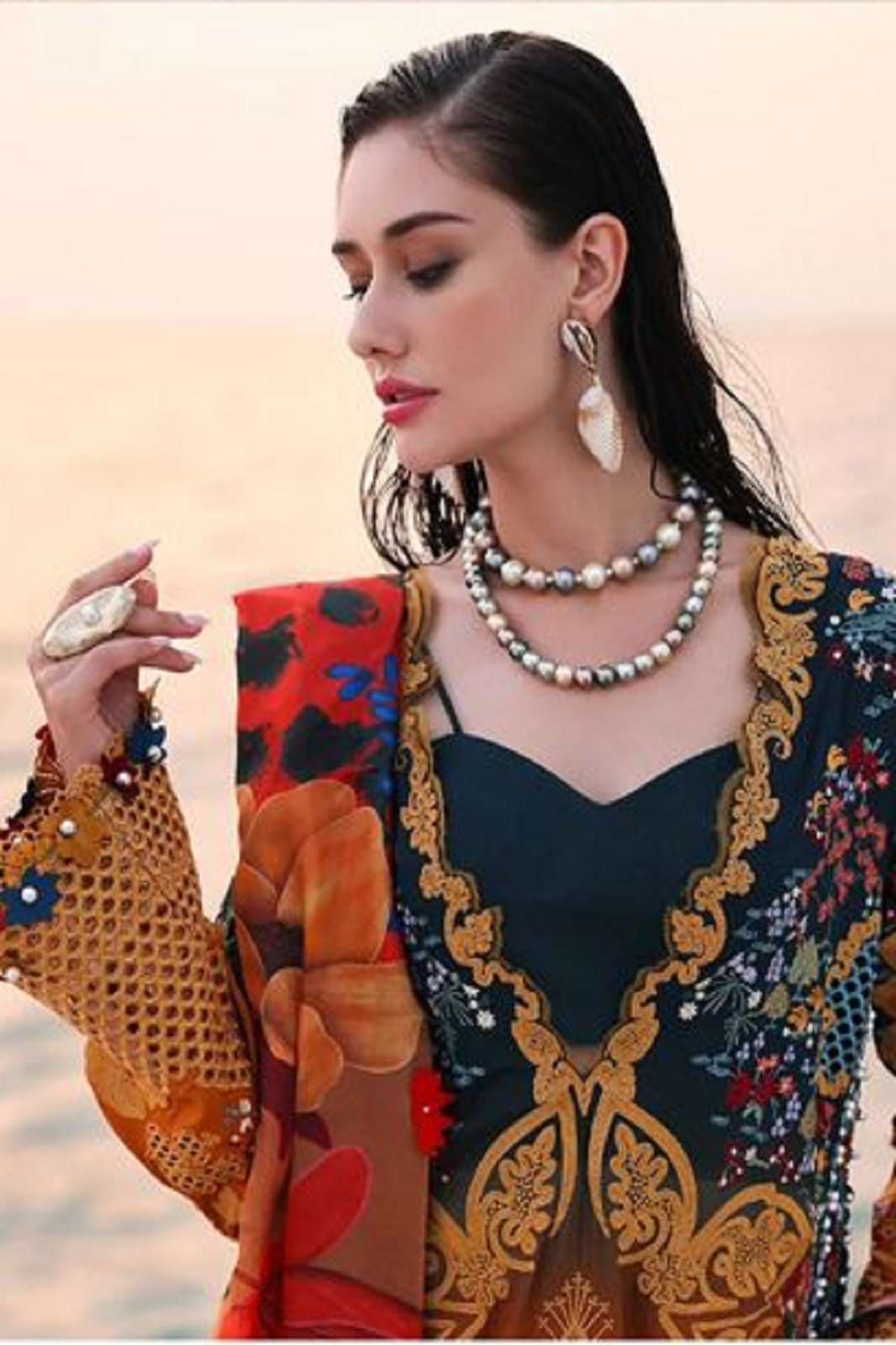 ZIAAZ DESIGNS 886 CAMBRIC COTTON EMBROIDERED SUITS