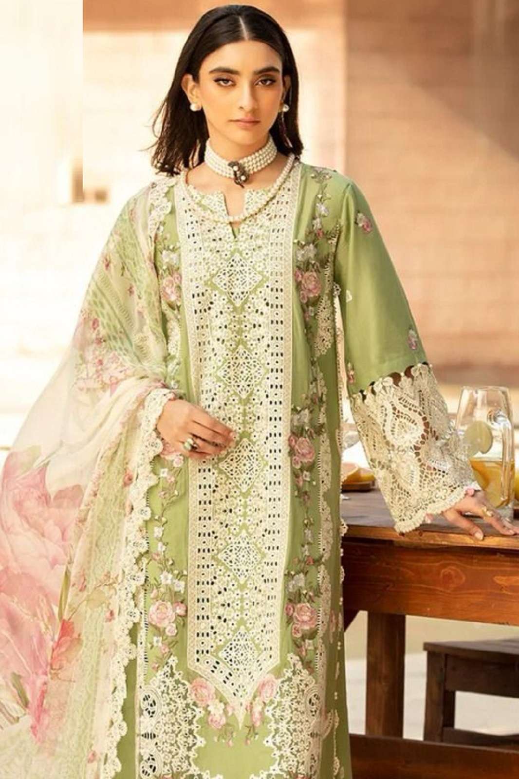 ZIAAZ DESIGNS 894 CAMBRIC COTTON EMBROIDERED SUITS