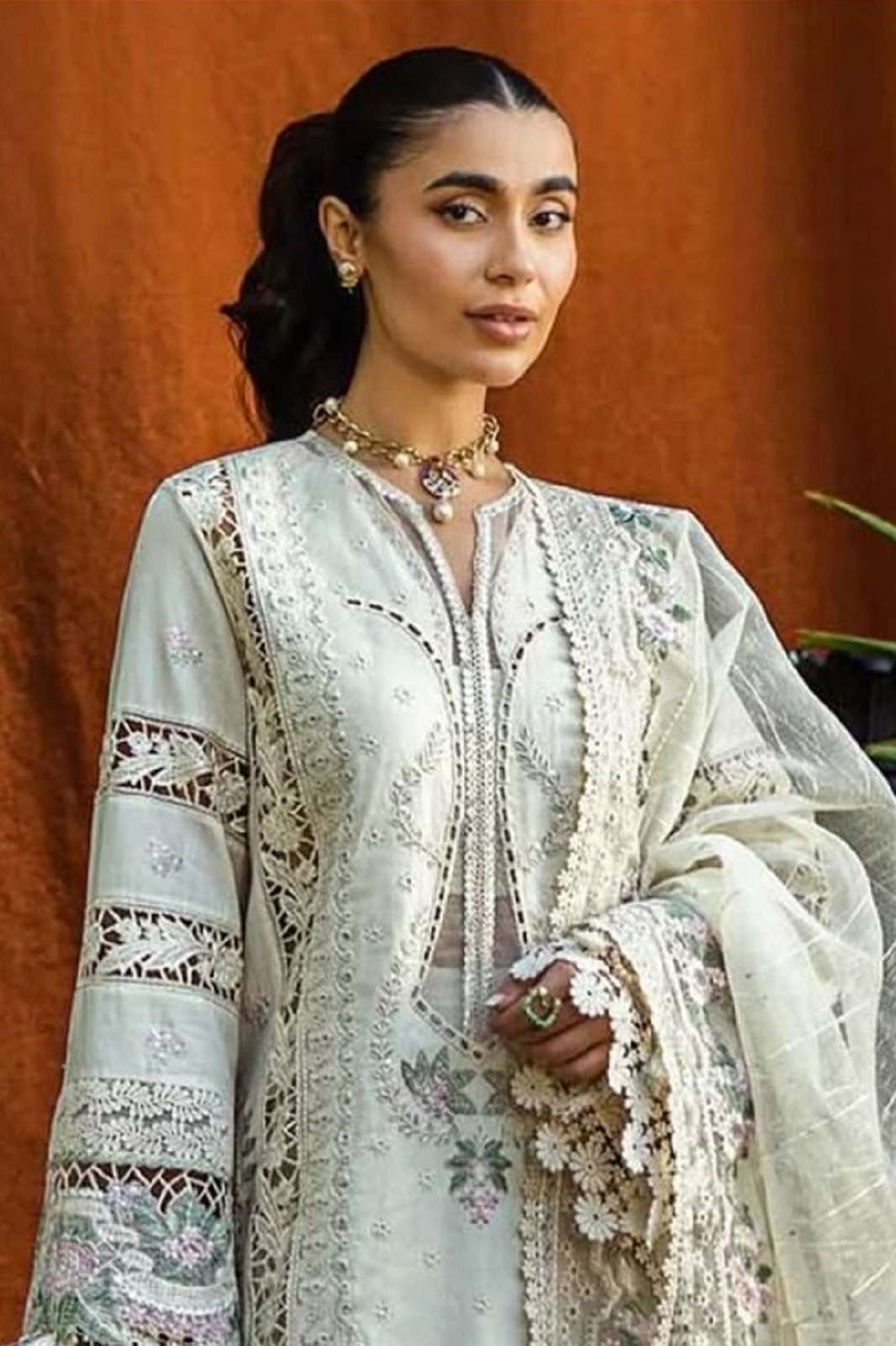 ZIAAZ DESIGNS 904 A B CAMBRIC COTTON EMBROIDERED SUITS