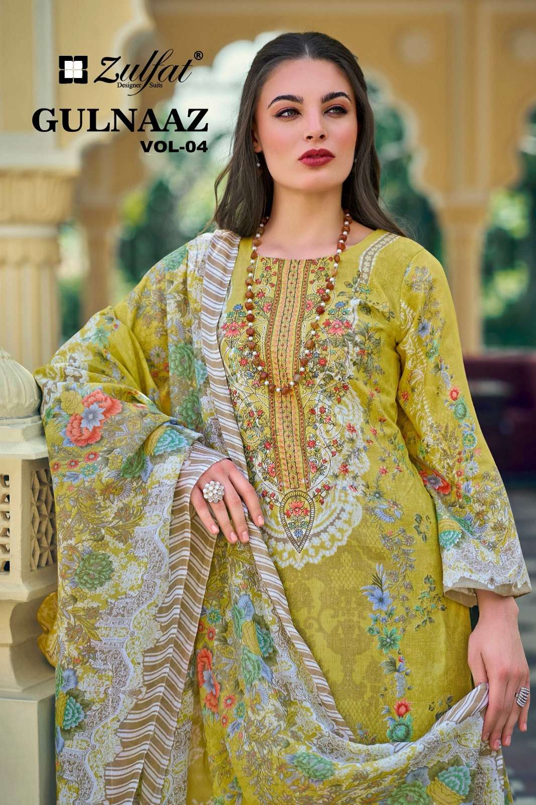 ZULFAT DESIGNER GULNAAZ VOL 4 COTTON EMBROIDERED DRESS MATERIALS