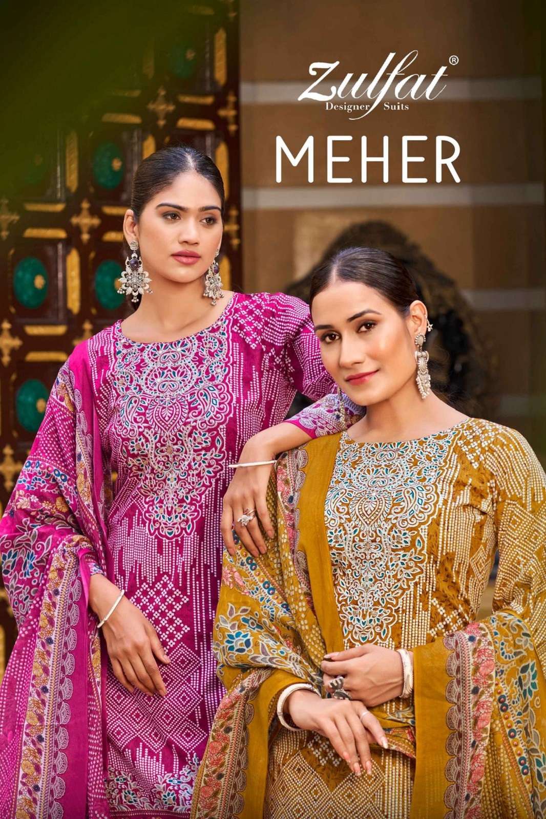 ZULFAT DESIGNER MEHER PURE COTTON HANDWORKED DRESS MATERIALS