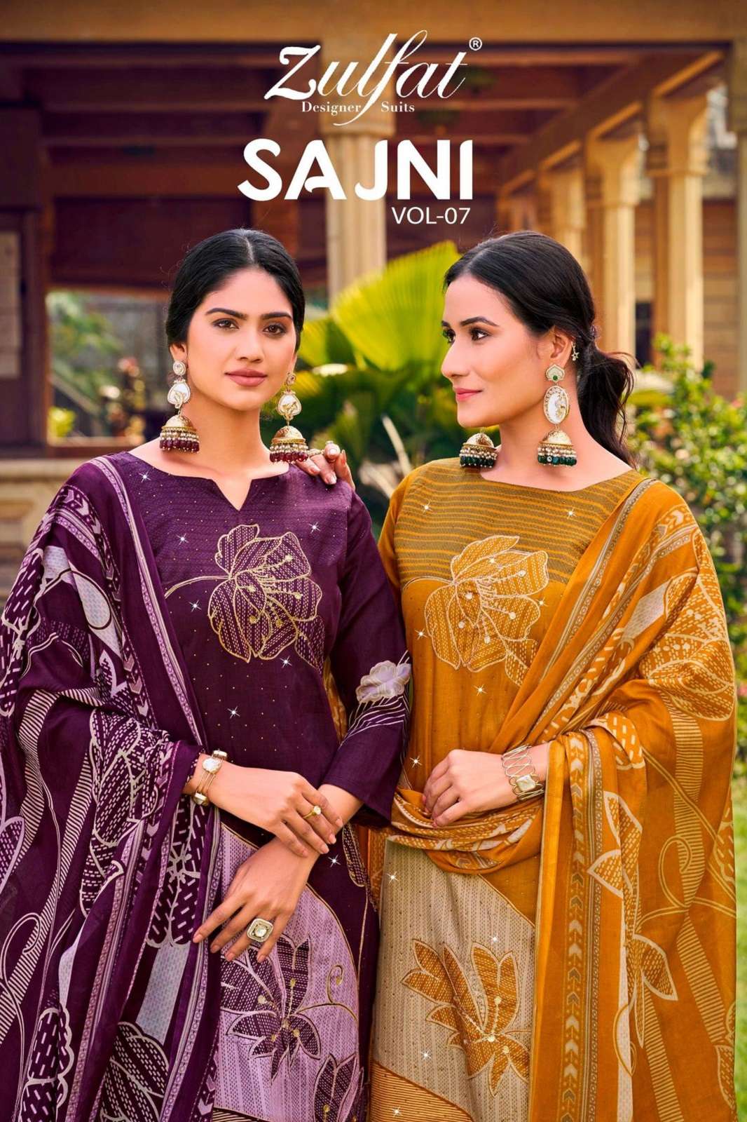 ZULFAT DESIGNER SAJNI VOL 7 JAM COTTON DRESS MATERIALS