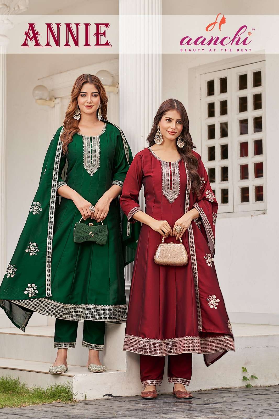 AANCHI ANNIE CRYSTAL SILK READY TO WEAR KURTIES