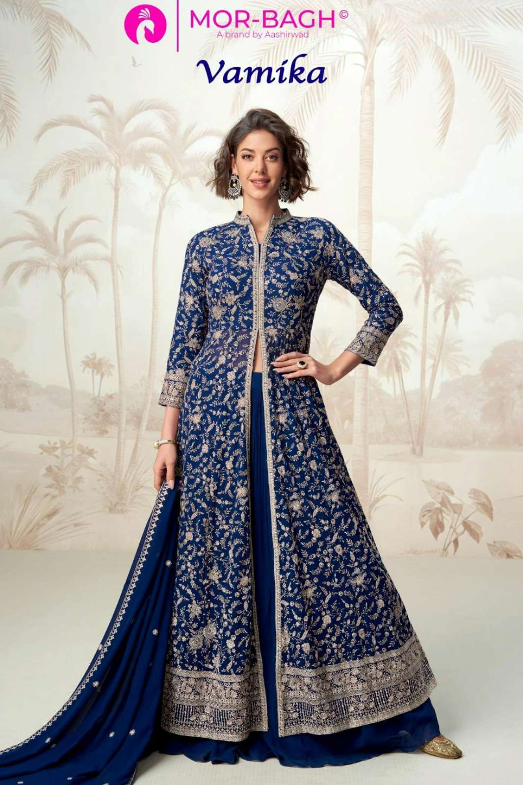 AASHIRWAD VAMIKA READY TO WEAR REAL GEORGETTE DESIGNER SUIT