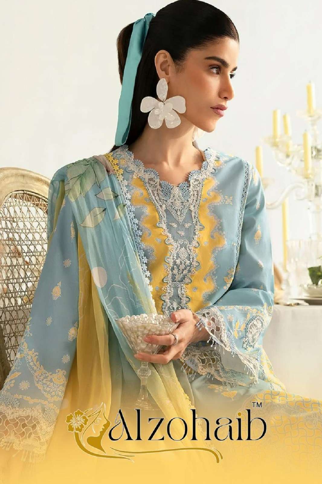 AL ZOHAIB AZ 1294 1295 1296 1297 1298 1299 1300 COTTON EMBROIDERED DRESS MATERIALS