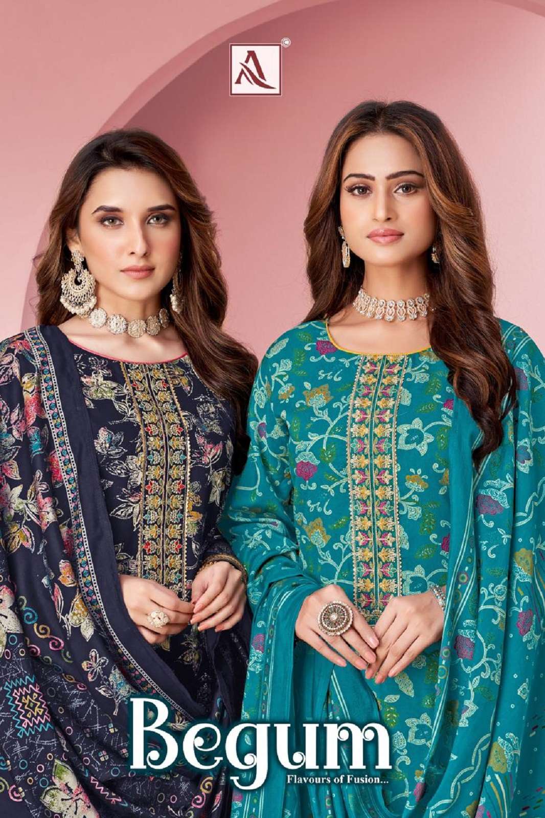 ALOK SUITS BEGUM VISCOSE RAYON EMBROIDERED DRESS MATERIALS