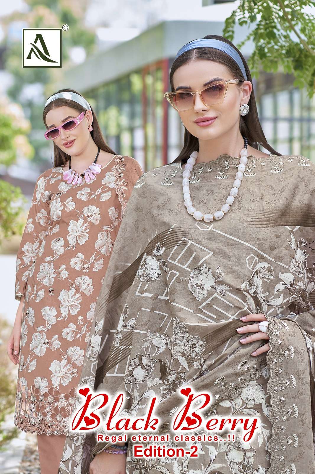 ALOK SUITS  BLACK BERRY VOL 2 COTTON EMBROIDERED DRESS MATERIALS