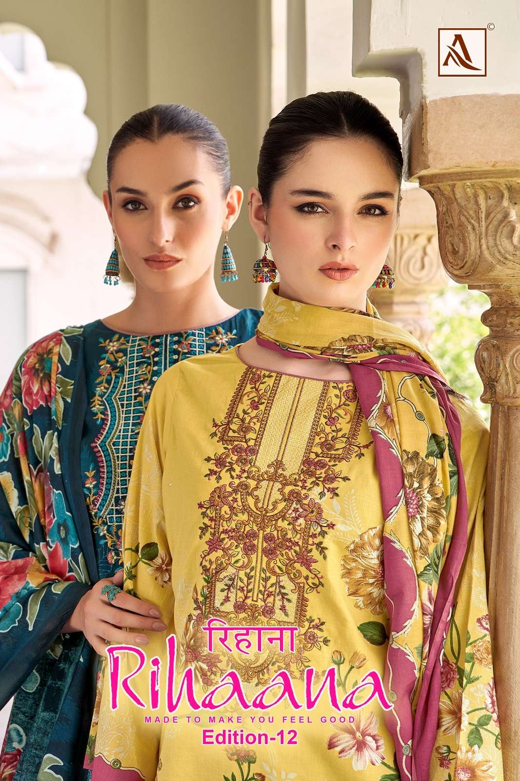 ALOK SUITS RIHAANA VOL 12 COTTON EMBROIDERED DRESS MATERIALS