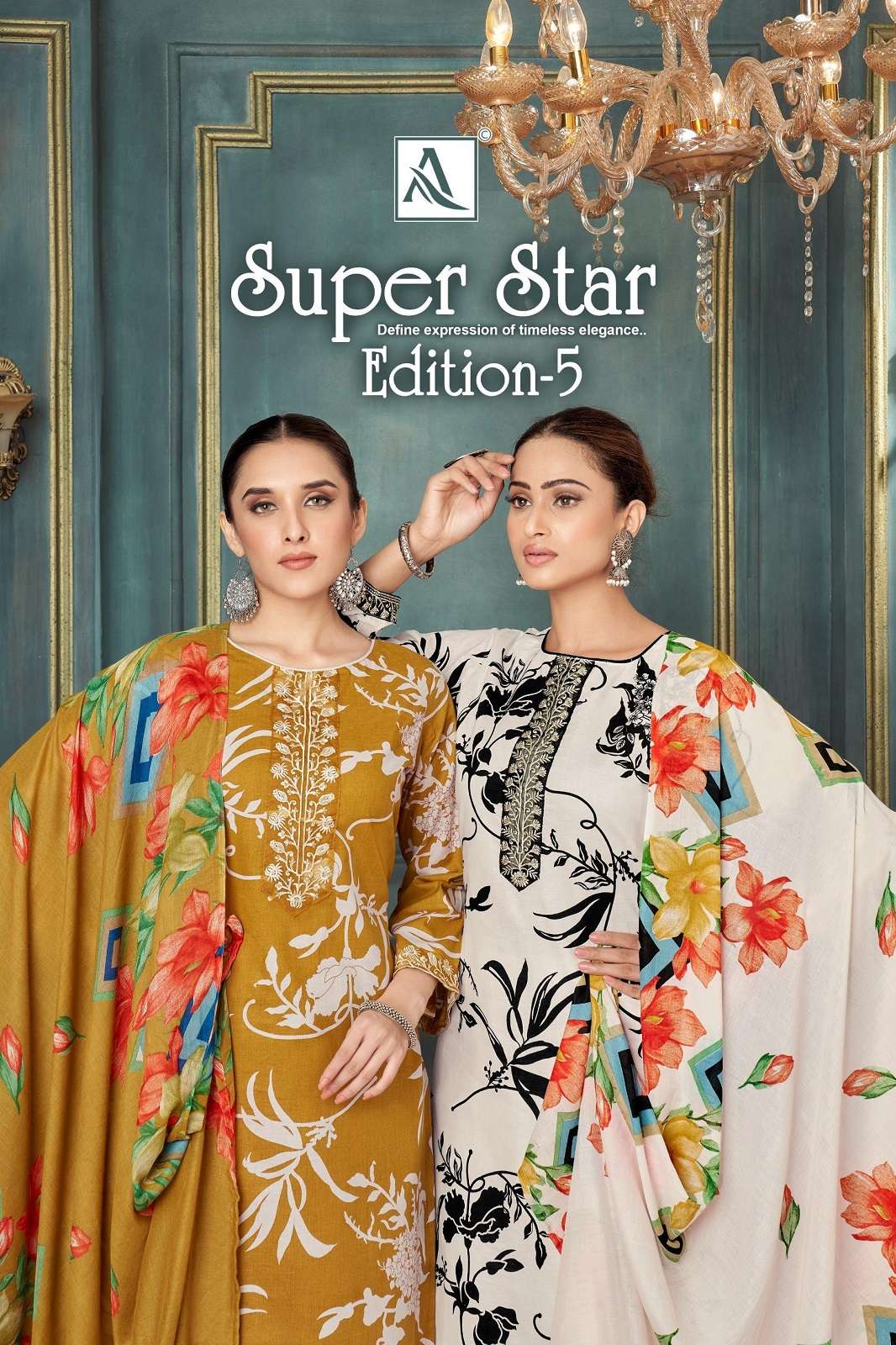 ALOK SUITS SUPER STAR VOL 5 CAMBRIC PRINTED DRESS MATERIALS