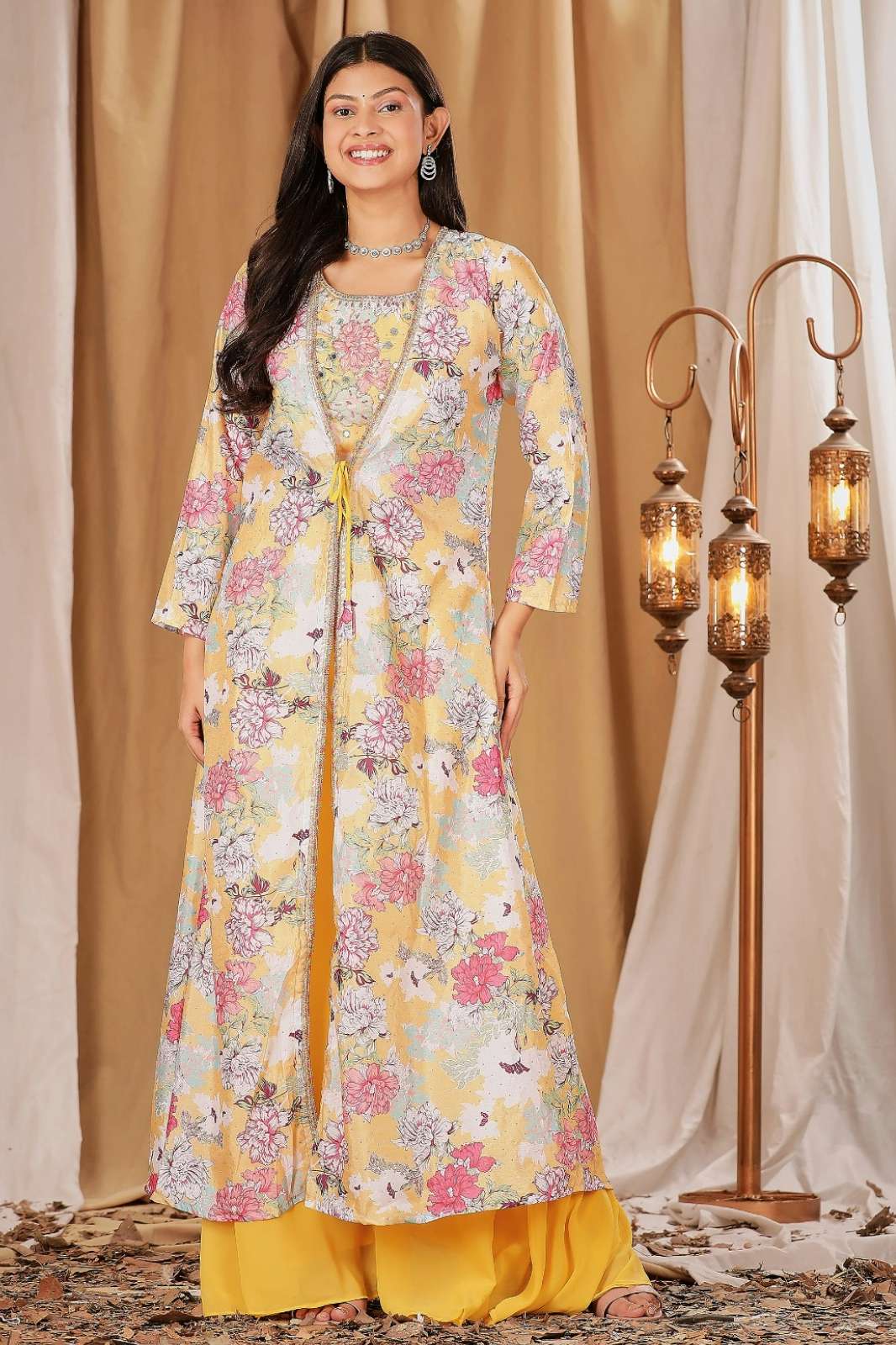 Amoha C710 C705 Ready to Wear Chinon Embroidery Work Indo western Dress