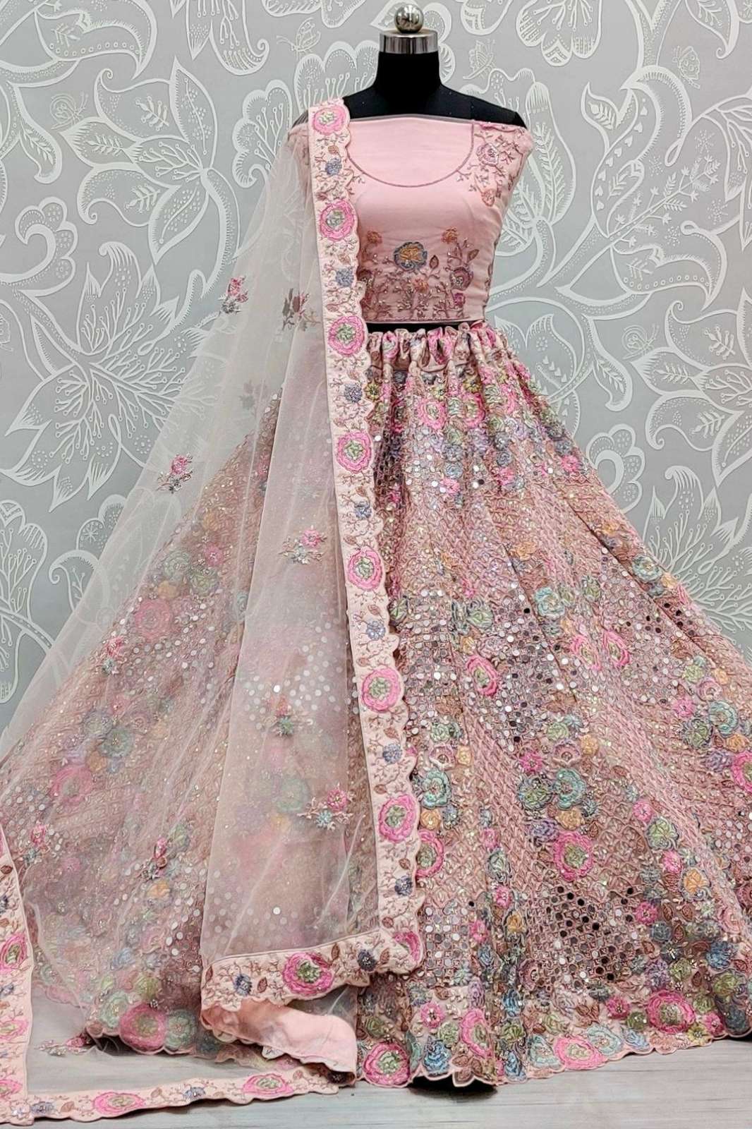 Anjani Arts 2736 Beautiful Net Embroidered Wedding Wear Lehenga choli