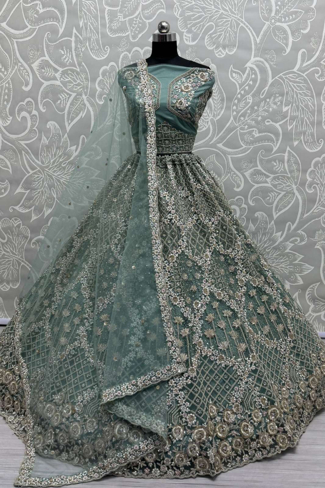 Anjani Arts 2844A TO D Beautiful Net Embroidery work Partywear Lehenga choli