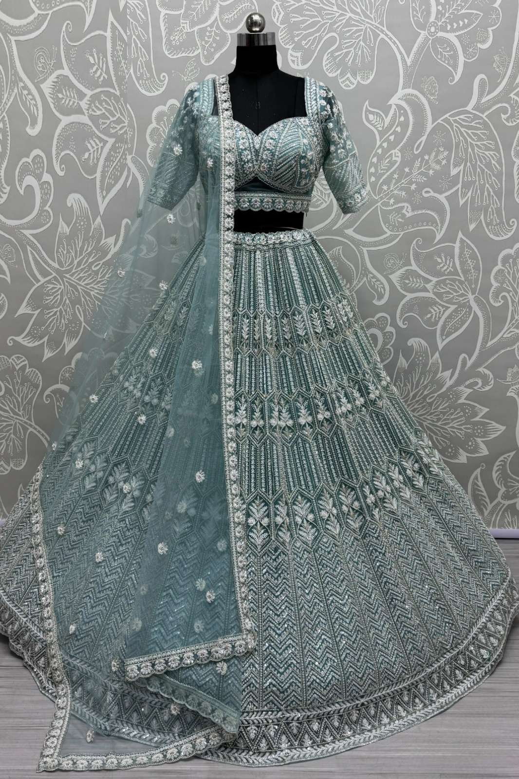 Anjani Arts 2860A TO D Beautiful Net Embroidered Wedding Wear Lehenga choli