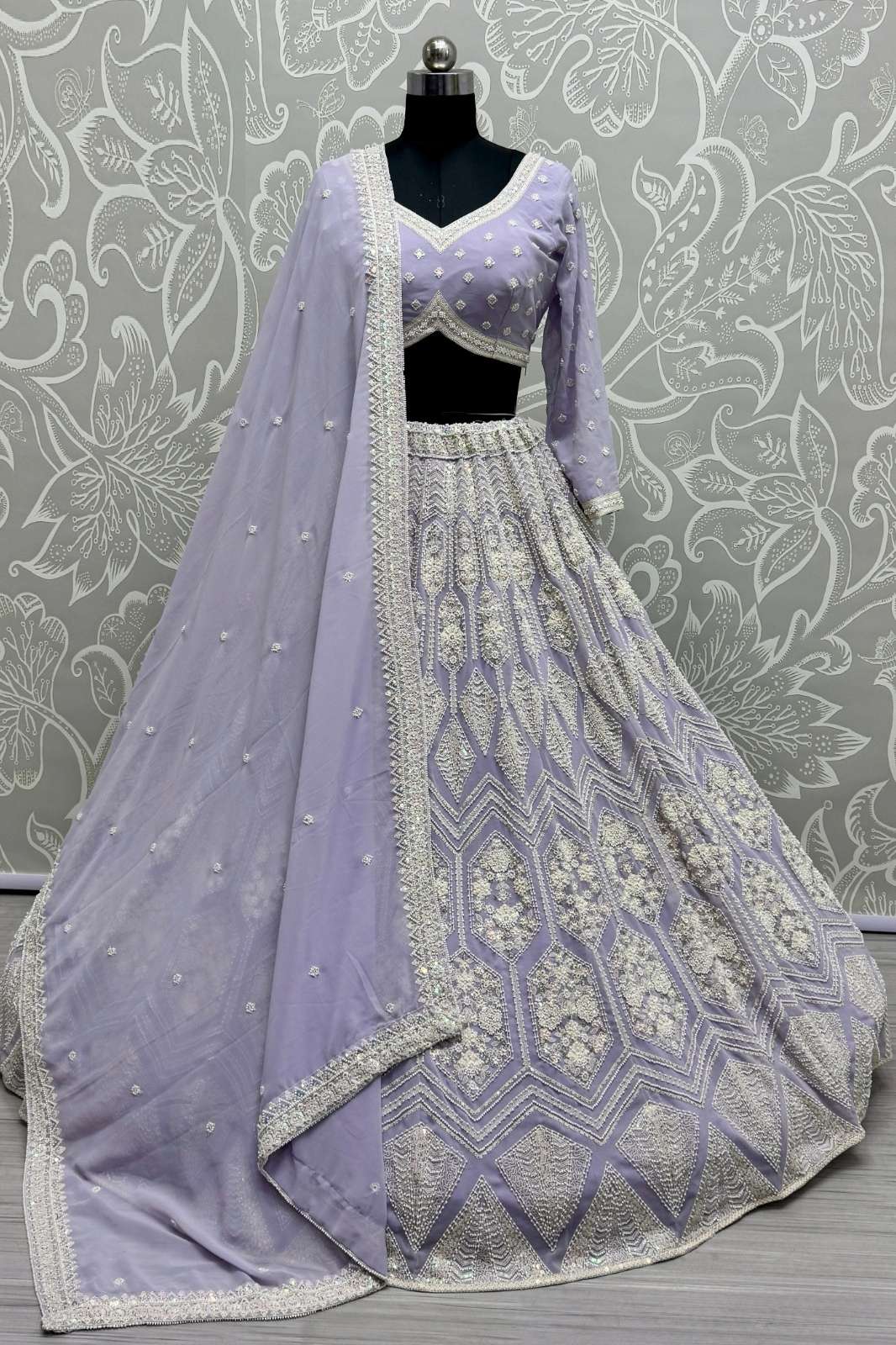 Anjani Arts 2861A TO D Beautiful Georgette Embroidered Wedding Wear Lehenga choli