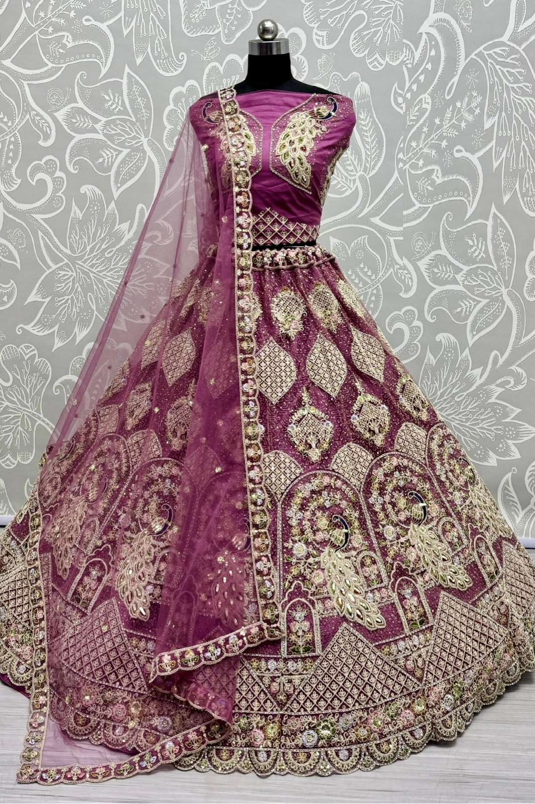 Anjani Arts 2864 Beautiful Net Embroidered Wedding Wear Lehenga choli