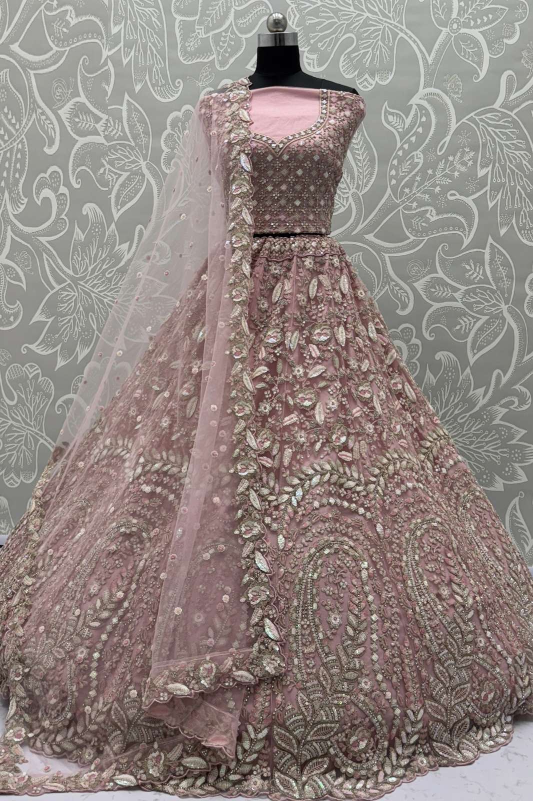 Anjani Arts 2865 Beautiful Net Embroidered Wedding Wear Lehenga choli