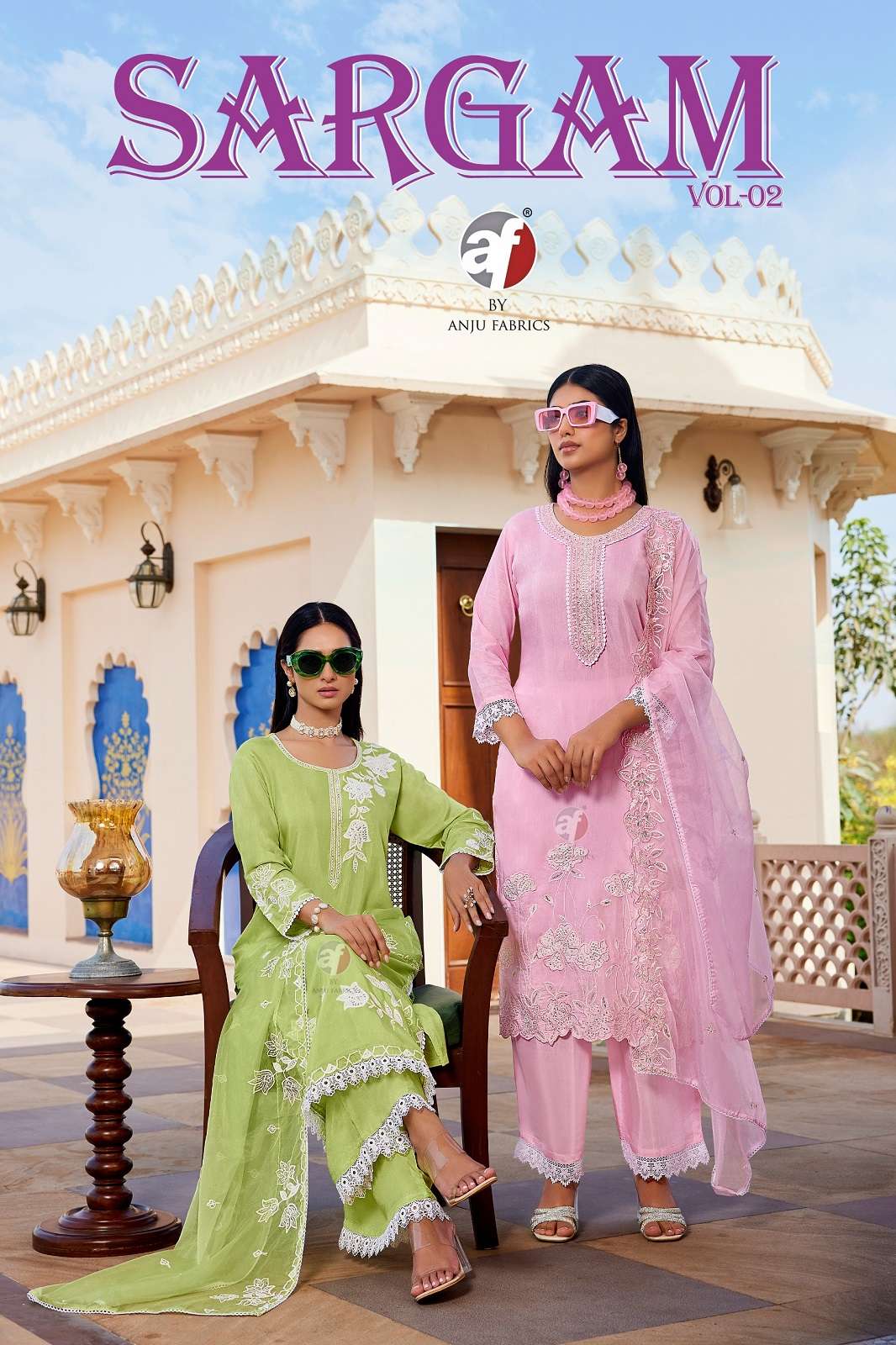 ANJU FAB SARGAM VOL 2 MUSLINE EMBROIDERED READY TO WEAR KURTIES