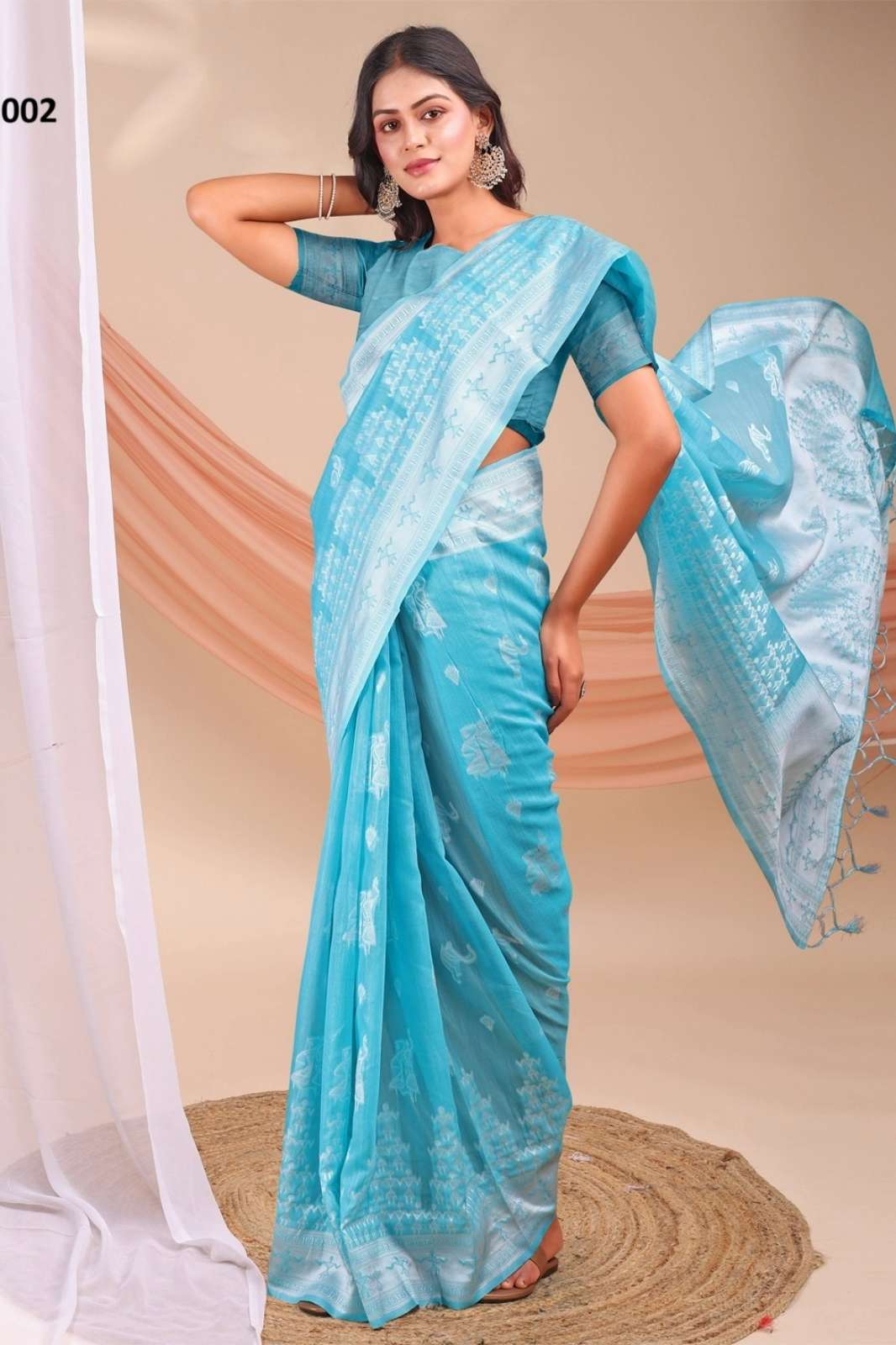 ASTITA VARNIKA FORMAL WEAR DESIGNER LINEN COTTON SAREE